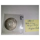 1890-S Silver Morgan Dollar with Rim Toning
