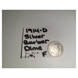 1914-D Silver Barber Dime