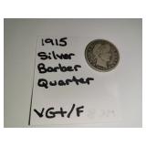 1915 Silver Barber Quarter