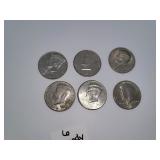 6 Kennedy Half Dollars