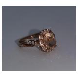Oval 2.06 ct Morganite & Diamond Ring