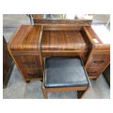 Retro Vanity with mirror and stool (with storage)