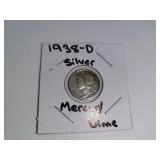 1938-D Silver Mercury Dime