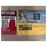 Lic Plate & Garage Sign