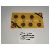 1982 7 Coin Lincoln Cent set Different Metals