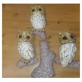 Ceramic Owl 4 Pc wall decor