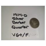 1914-D Silver Barber Quarter