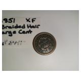 1851 Braided Hair Large Cent