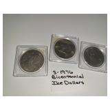 3@ 1976 Bicentennial Ike Dollars
