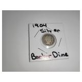 1904 Silver Barber Dime