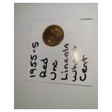 1955-S Red One Lincoln Wheat Cent