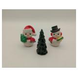 3 vintage ceramic Christmas figurines