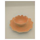 Vintage Anchor Hocking fire king bowl & plate set