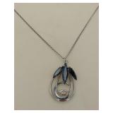 Rainbow jewelry vintage sterling silver necklace