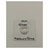 1917 silver Mercury dime