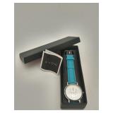 Avon seashell watch- blue band, original packaging