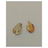 (2) 14K necklace pendants
