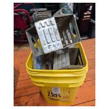 Box of supplies - paint sprayer/saw horse brackets