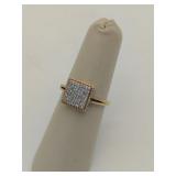 Square face micro pave set diamond ring (size 8)