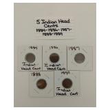 5 Indian Head cents