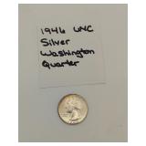 1946 UNC silver Washington quarter