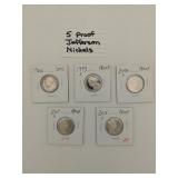 5 proof Jefferson nickels