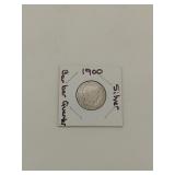 1900 silver Barber quarter