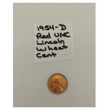 1954 red UNC Lincoln wheat cent