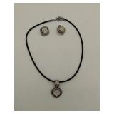 Two-tone silver and gold fashion jewelry set