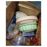 Box of Misc Kitchen Tupperware