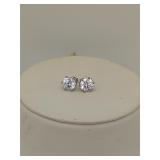 2 Ct Round brilliant cut diamond earrings