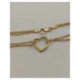 14K Gold Heart anklet