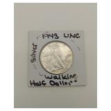 1943 UNC Walking Liberty half dollar