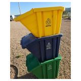3 Colored Recycle Bins