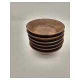 6 Solid black walnut salad bowls