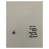12 mm purple pearl pendant set in sterling silver