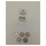 (5) 1964 Roosevelt dimes (4D)