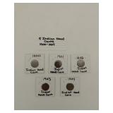 5 Indian Head cents