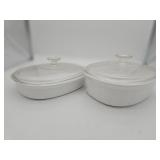 2 Casserole bowls with glass lids