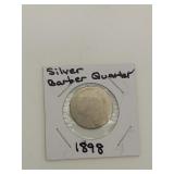 1898 silver Barber quarter