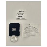 2001-W American Silver Eagle W box and COA