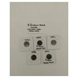 5 Indian Head cents