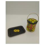 Vintage Yellow Murray Allen candy tin & tray