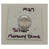 1927 silver Mercury dime