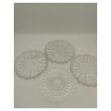 4 glass serving dishes