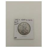 1937 Walking Liberty half dollar