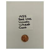 1955 UNC red Lincoln wheat cent