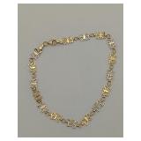 14K Gold two-tone butterfly bracelet