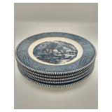 5 Currier & Ives 'The Old Grist Mill' dinner plate