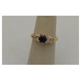 18 KT gold sapphire & Diamond Size 5.5
